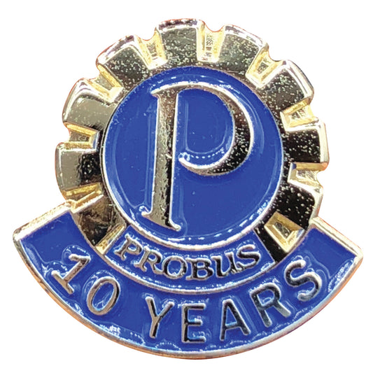 Probus 10-Years Member Pin (Butterfly Clip Back)