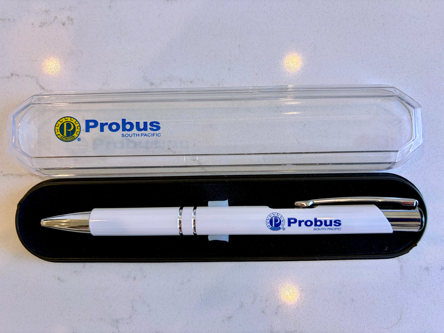 Probus White Ballpoint Pen & Gift box