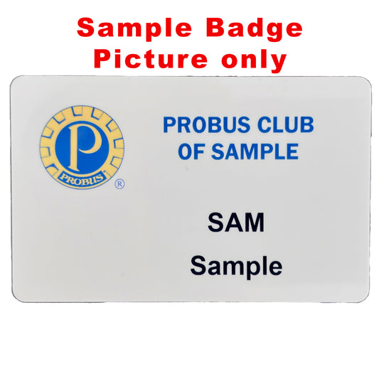 Probus Large Name Badge Dual Clip Back