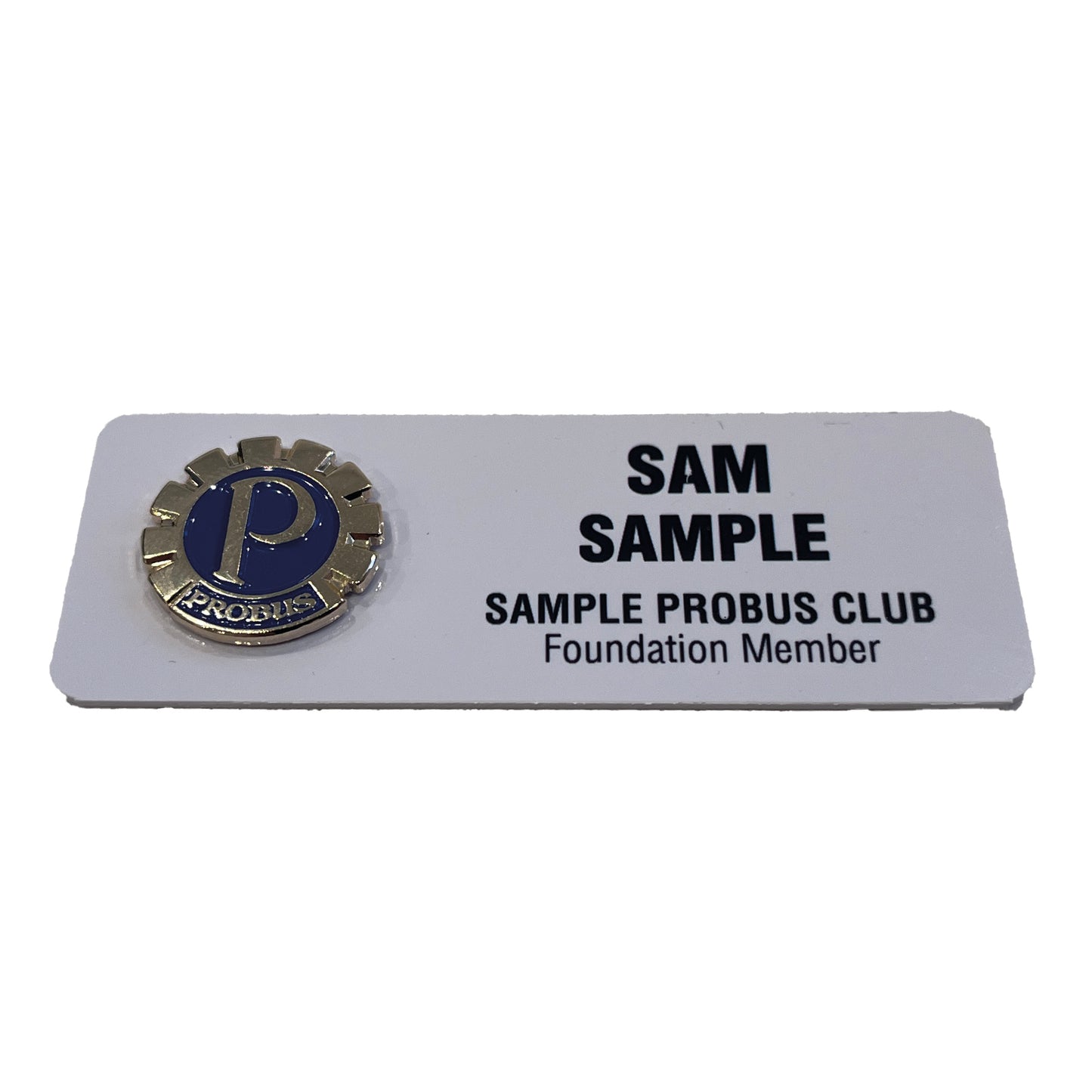 3D Emblem Probus Name Badge Dual Clip Back