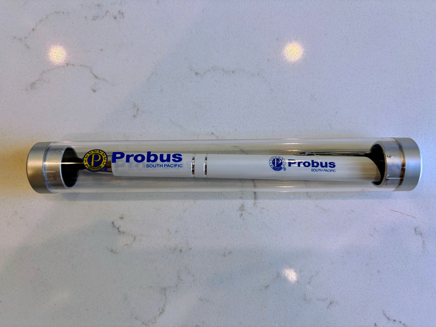 Probus White Ballpoint Pen & Gift Tube